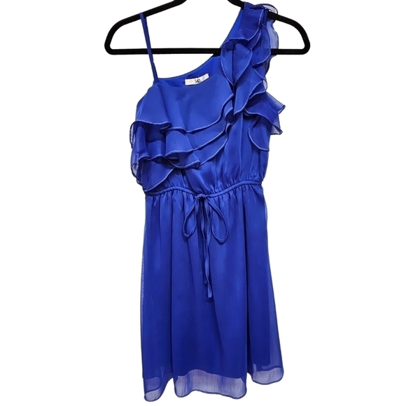 Ya los Angeles Blue Ruffle Dress - Picture 1 of 4
